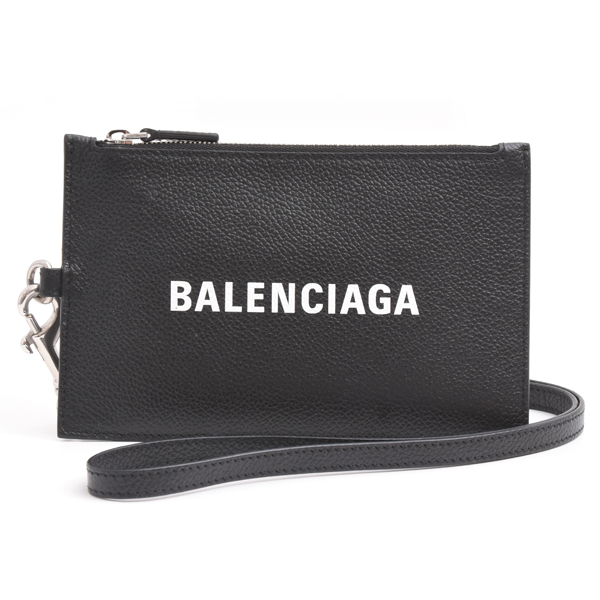 バレンシアガ バッグ メンズ レディース ショルダーバッグ コインケース カードケース パスケース カーフ ブラック 616015 BALENCIAGA 中古