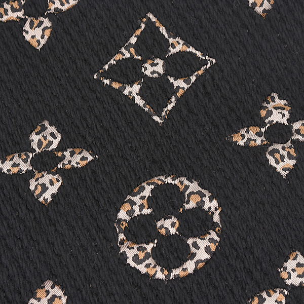 ルイヴィトン マフラー レディース ジャイアントモノグラム エシャルプ ジャングル ブラック レオパード ウール Louis Vuitton M75885 中古