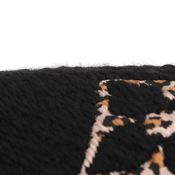 ルイヴィトン マフラー レディース ジャイアントモノグラム エシャルプ ジャングル ブラック レオパード ウール Louis Vuitton M75885 中古