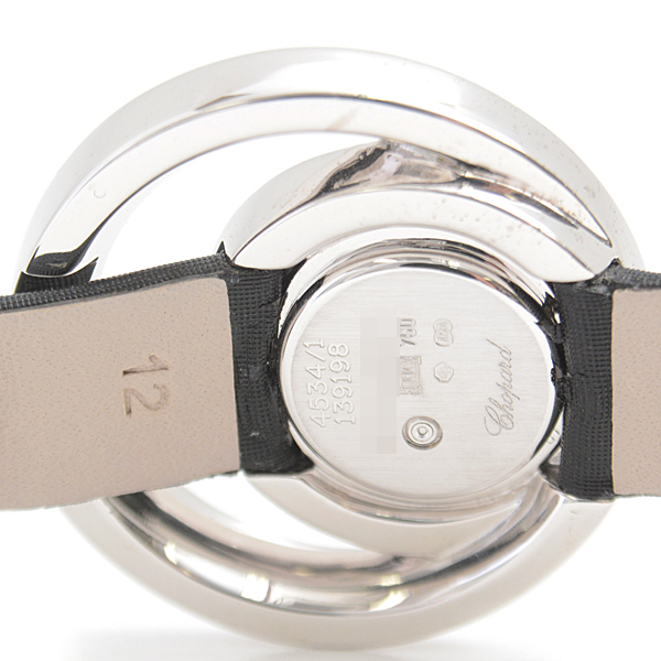 ショパール 腕時計 レディース ダブルループ 2重ダイヤモンド ベゼル 電池式 ブラウン文字盤 ホワイトゴールド 750WG Chopard 4534/1 中古