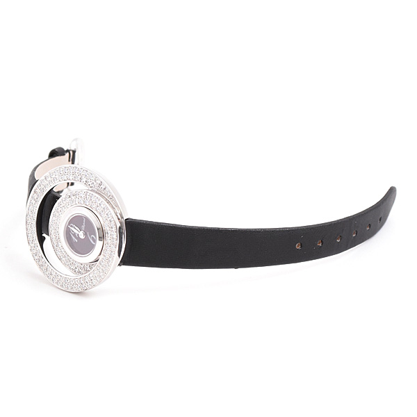 ショパール 腕時計 レディース ダブルループ 2重ダイヤモンド ベゼル 電池式 ブラウン文字盤 ホワイトゴールド 750WG Chopard 4534/1 中古