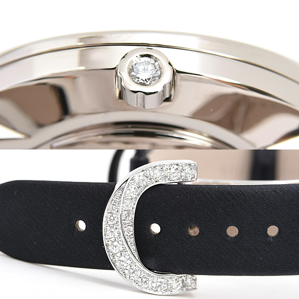 ブルガリ 時計 レディース コンドッティ ダイヤ ジュエリーウォッチ 電池式 ブラック文字盤 750WG BVLGARI CDW35C6GD2L/VDC 中古
