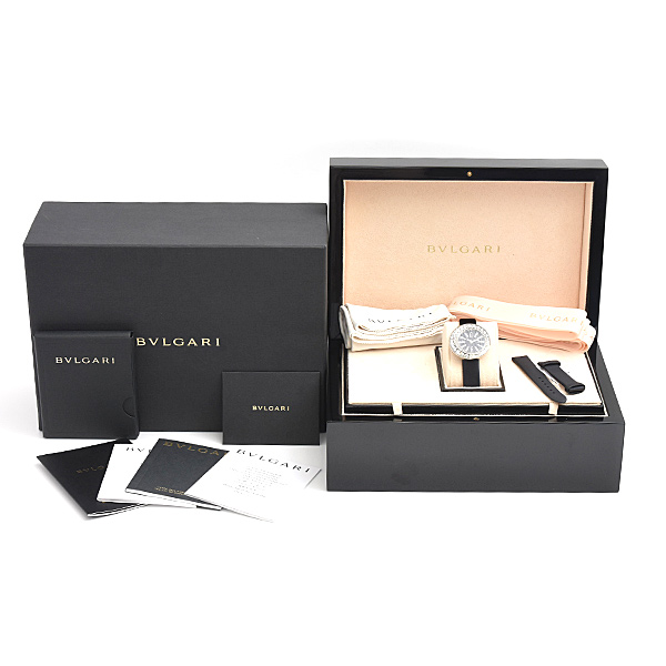 ブルガリ 時計 レディース コンドッティ ダイヤ ジュエリーウォッチ 電池式 ブラック文字盤 750WG BVLGARI CDW35C6GD2L/VDC 中古