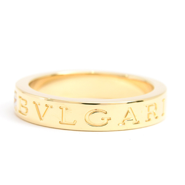 ブルガリ 指輪 レディース 1Pダイヤ ブルガリブルガリ ダブルロゴ リング  実寸13.5号 イエローゴールド BVLGARI 750YG 中古