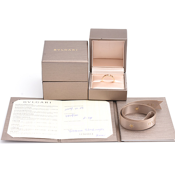 ブルガリ 指輪 レディース 1Pダイヤ ブルガリブルガリ ダブルロゴ リング  実寸13.5号 イエローゴールド BVLGARI 750YG 中古