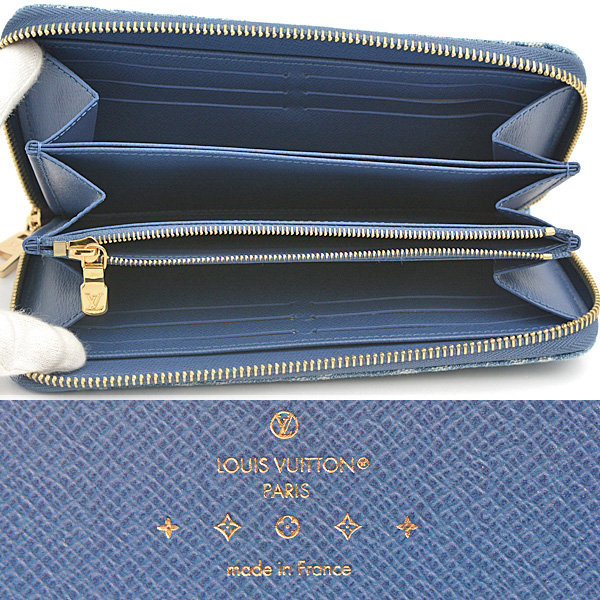 ルイ・ヴィトン LV リミックス モノグラムデニム ジッピーウォレット
