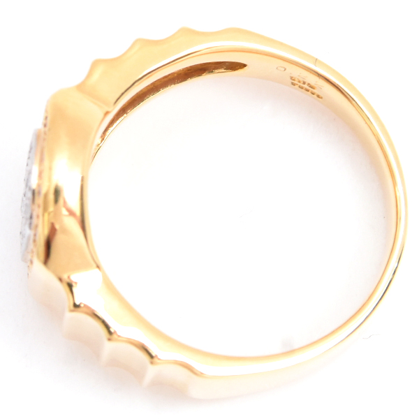 ダイヤモンド 指輪 メンズ スクエアデザイン ダイヤ リング D0.22ct 16号 ゴールド プラチナ ノンブランド K18×PT900 中古