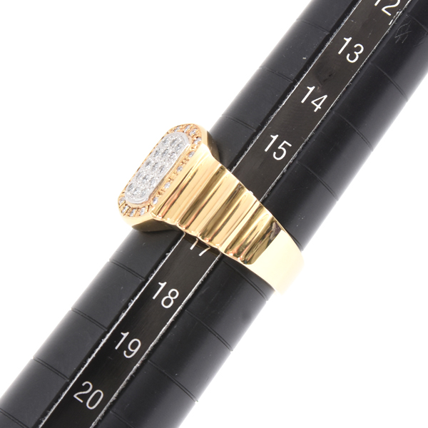 ダイヤモンド 指輪 メンズ スクエアデザイン ダイヤ リング D0.22ct 16号 ゴールド プラチナ ノンブランド K18×PT900 中古