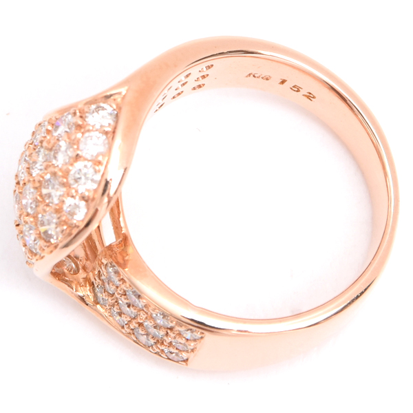 ダイヤモンド 指輪 レディース ダイヤモンド デザイン リング 11号 D1.52ct ピンクゴールド ノンブランド K18PG 中古