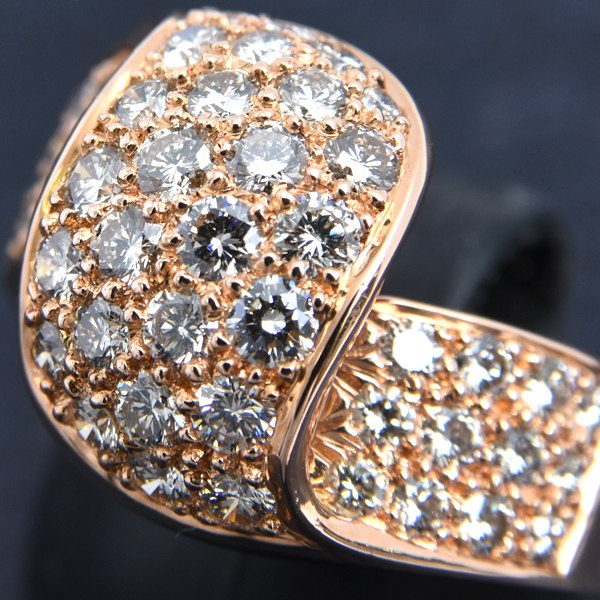 ダイヤモンド 指輪 レディース ダイヤモンド デザイン リング 11号 D1.52ct ピンクゴールド ノンブランド K18PG 中古