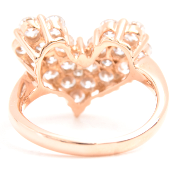 ダイヤモンド 指輪 レディース ハートモチーフ ダイヤモンド リング D1.50ct 8号強 ピンクゴールド ノンブランド K18PG 中古