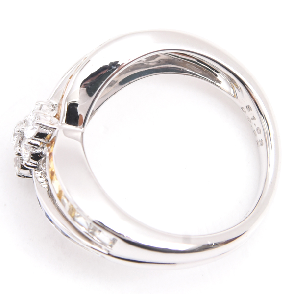 ジュネ 指輪 レディース サファイア×ダイヤ リング S1.63ct D0.32ct 12号 ホワイトゴールド Jeunet 750WG 中古