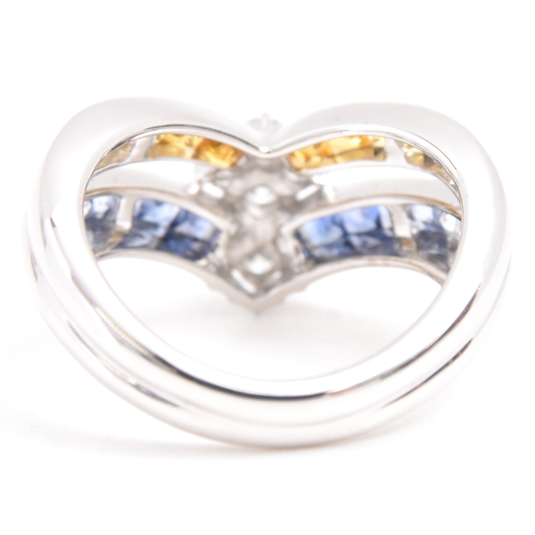 ジュネ 指輪 レディース サファイア×ダイヤ リング S1.63ct D0.32ct 12号 ホワイトゴールド Jeunet 750WG 中古