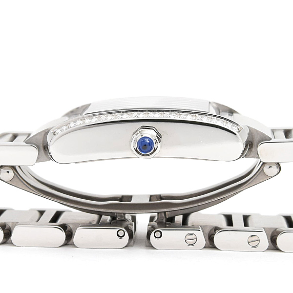カルティエ 時計 レディース タンクフランセーズSM 純正ダイヤ 電池式 アイボリー文字盤 SS Cartier W4TA0008 中古