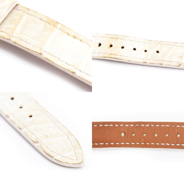 エルメス 腕時計 レディース ケープコッド ドゥブルトゥール ダイヤ ホワイト文字盤 電池式 SS アリゲーター HERMES CC1.312 中古