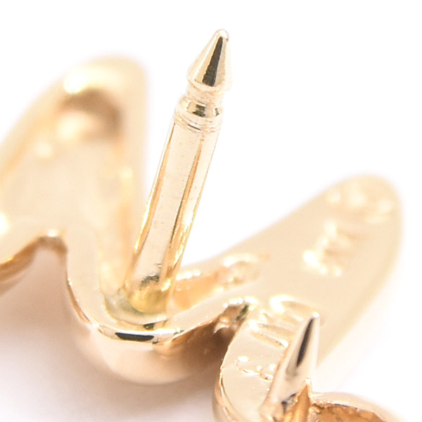 タサキ ブローチ レディース 1Pダイヤモンド イニシャル M ラペルピン タックピン D0.03ct イエローゴールド TASAKI 田崎 K18YG 中古