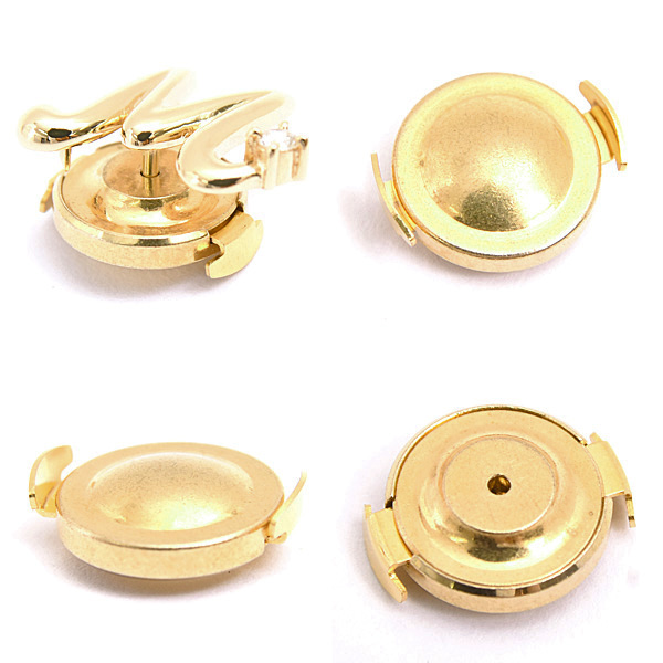 タサキ ブローチ レディース 1Pダイヤモンド イニシャル M ラペルピン タックピン D0.03ct イエローゴールド TASAKI 田崎 K18YG 中古