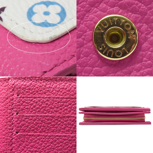 ルイヴィトン 財布 レディース ポルトフォイユクレア モノグラムアンプラント カワイイピンク Louis Vuitton M14140 中古