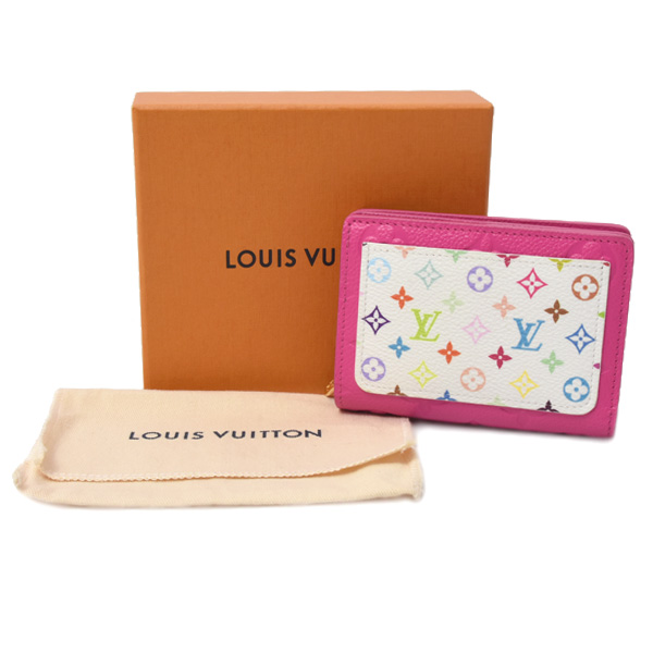 ルイヴィトン 財布 レディース ポルトフォイユクレア モノグラムアンプラント カワイイピンク Louis Vuitton M14140 中古