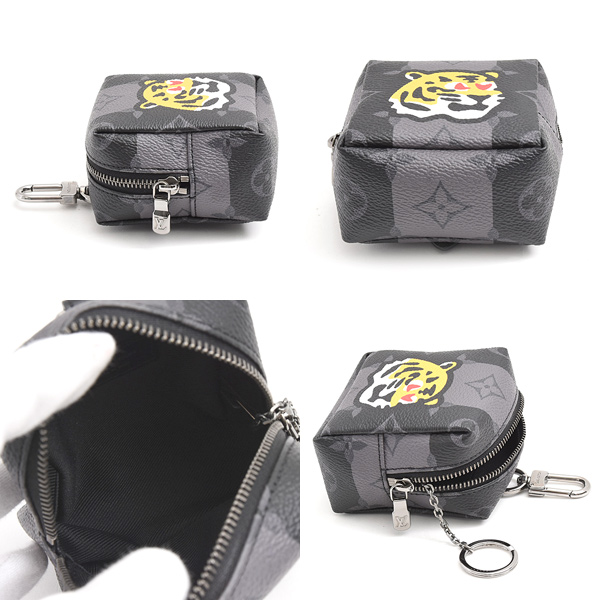 ルイヴィトン バッグチャーム メンズ モノグラムエクリプス ポルトクレ スクエアード NIGOコラボ キーホルダー Louis Vuitton MP3224 中古