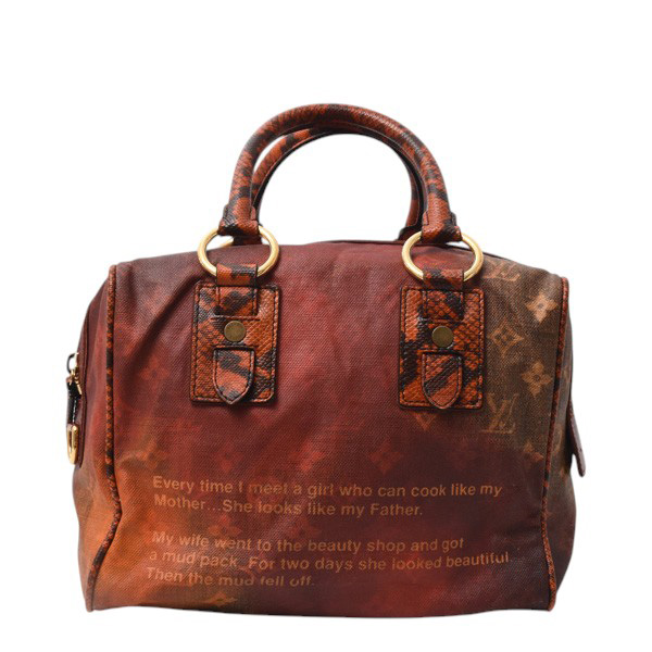 ルイヴィトン バッグ レディース モノグラムジョーク マンクレイジー ハンドバッグ ブラウン系 レッド系 Louis Vuitton M95737 中古