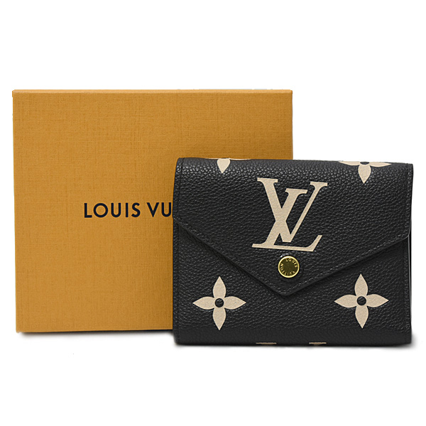 ルイヴィトン 財布 レディース ポルトフォイユヴィクトリーヌ モノグラムアンプラント バイカラー Louis Vuitton M80968 中古