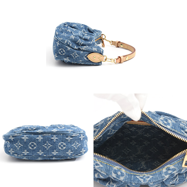 ルイヴィトン バッグ レディース モノグラムデニム ポシェットバレー ミニハンドバッグ ブルー Louis Vuitton M13571 中古