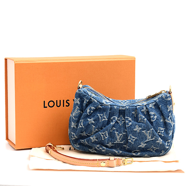 ルイヴィトン バッグ レディース モノグラムデニム ポシェットバレー ミニハンドバッグ ブルー Louis Vuitton M13571 中古