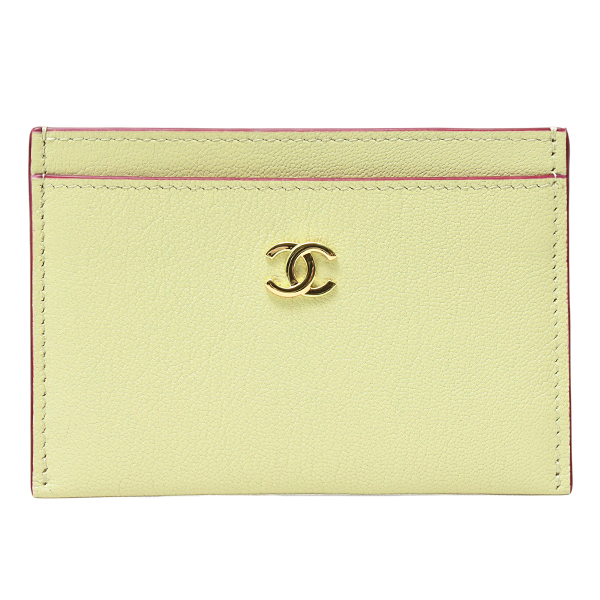 シャネル レディース カードケース パスケース ココマーク ベージュ レザー CHANEL 中古
