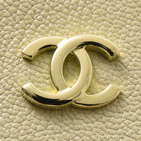 シャネル レディース カードケース パスケース ココマーク ベージュ レザー CHANEL 中古