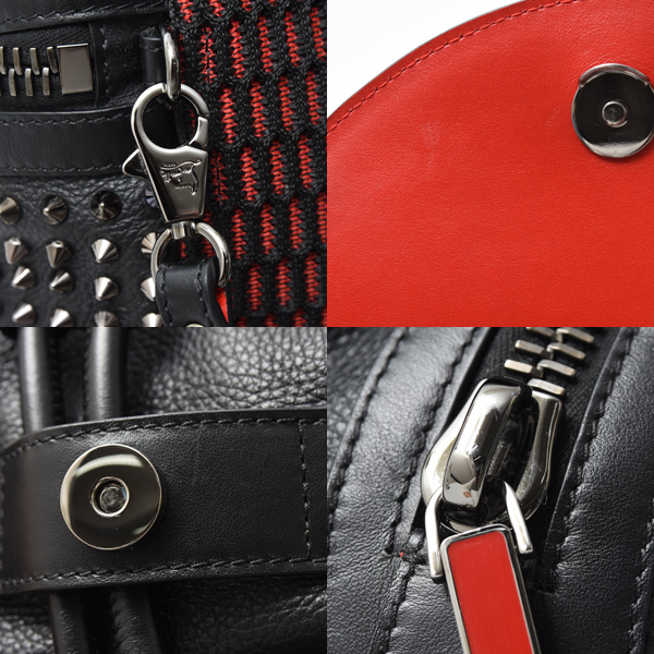 クリスチャンルブタン バッグ メンズ エクスプローラーファンク バックパック スパイクスタッズ カーフ ブラック Christian Louboutin 1215001 中古