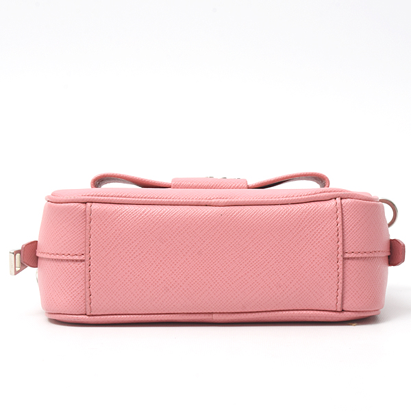 プラダ バッグ レディース ミニショルダーバッグ 小型サイズ コンパクト サフィアーノレザー ピンク PRADA 1NF674 中古