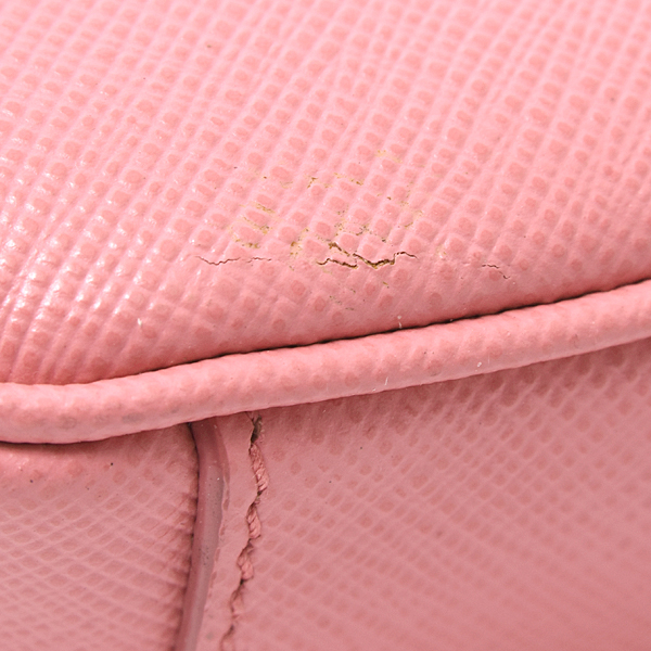 プラダ バッグ レディース ミニショルダーバッグ 小型サイズ コンパクト サフィアーノレザー ピンク PRADA 1NF674 中古