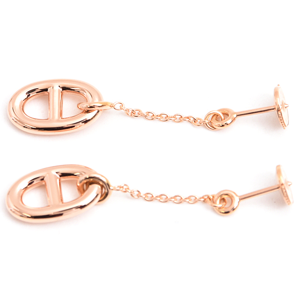 エルメス ピアス レディース シェーヌダンクル ファランドール ピアス ピンクゴールド HERMES 750PG 中古