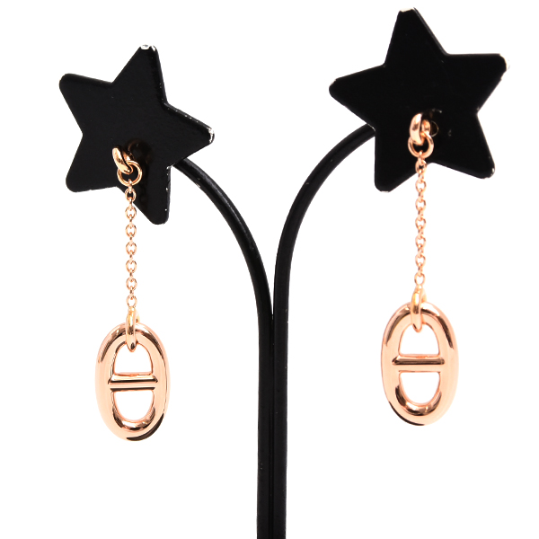 エルメス ピアス レディース シェーヌダンクル ファランドール ピアス ピンクゴールド HERMES 750PG 中古