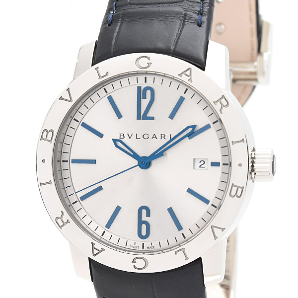 ブルガリ 時計 メンズ ブルガリブルガリ ソロテンポ 自動巻 シルバー文字盤  39mm 裏スケ ステンレス SS BVLGARI BB39C6SLD 中古