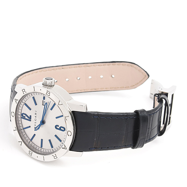 ブルガリ 時計 メンズ ブルガリブルガリ ソロテンポ 自動巻 シルバー文字盤  39mm 裏スケ ステンレス SS BVLGARI BB39C6SLD 中古