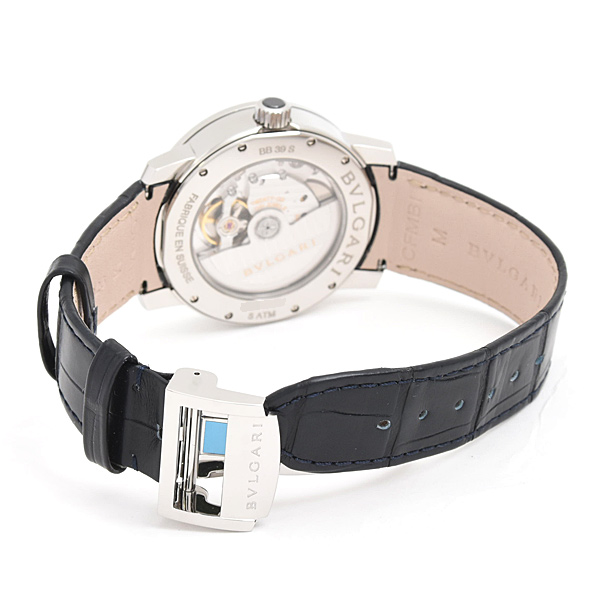 ブルガリ 時計 メンズ ブルガリブルガリ ソロテンポ 自動巻 シルバー文字盤  39mm 裏スケ ステンレス SS BVLGARI BB39C6SLD 中古