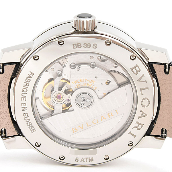 ブルガリ 時計 メンズ ブルガリブルガリ ソロテンポ 自動巻 シルバー文字盤  39mm 裏スケ ステンレス SS BVLGARI BB39C6SLD 中古