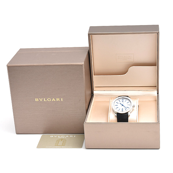 ブルガリ 時計 メンズ ブルガリブルガリ ソロテンポ 自動巻 シルバー文字盤  39mm 裏スケ ステンレス SS BVLGARI BB39C6SLD 中古