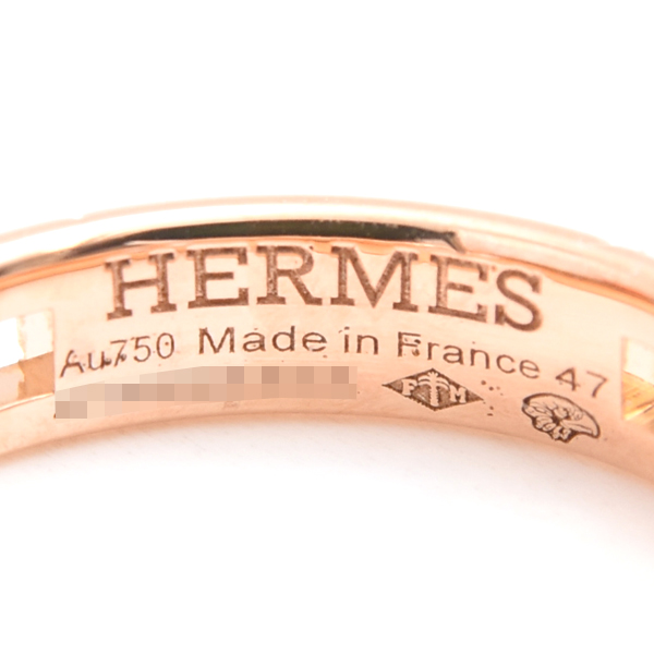 エルメス 指輪 レディース エヴァ― ヘラクレス ダイヤ リング 47号 ピンクゴールド HERMES 750PG 中古