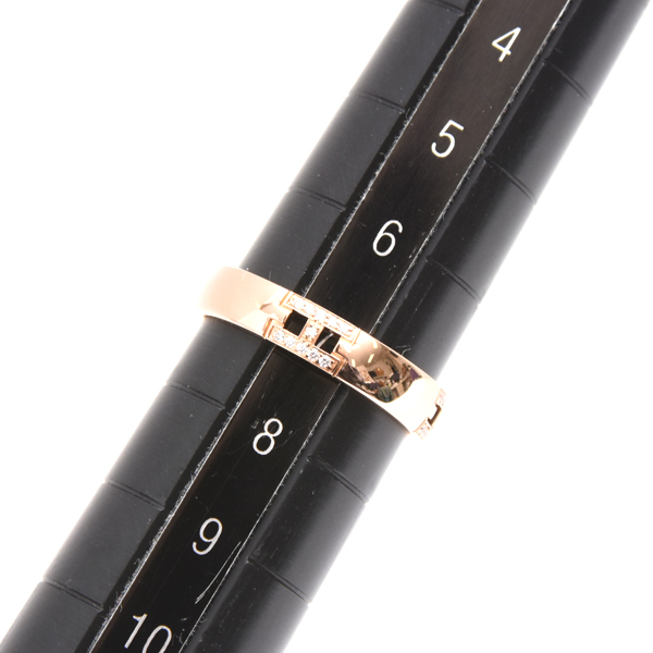 エルメス 指輪 レディース エヴァ― ヘラクレス ダイヤ リング 47号 ピンクゴールド HERMES 750PG 中古