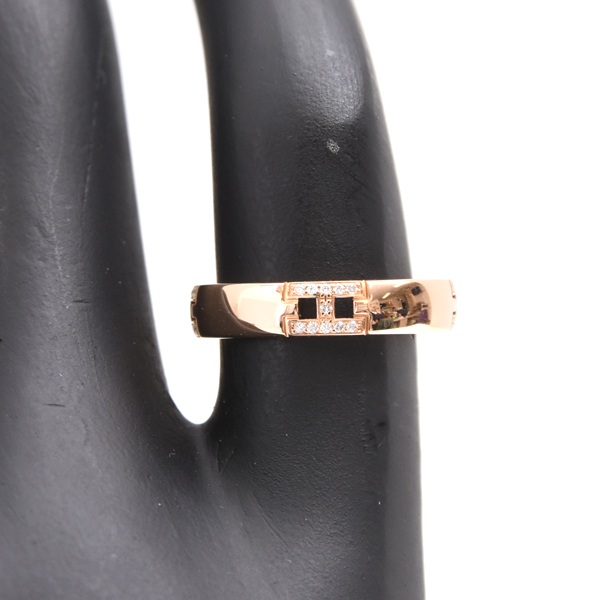 エルメス 指輪 レディース エヴァ― ヘラクレス ダイヤ リング 47号 ピンクゴールド HERMES 750PG 中古