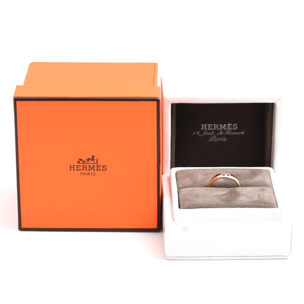 エルメス 指輪 レディース エヴァ― ヘラクレス ダイヤ リング 47号 ピンクゴールド HERMES 750PG 中古
