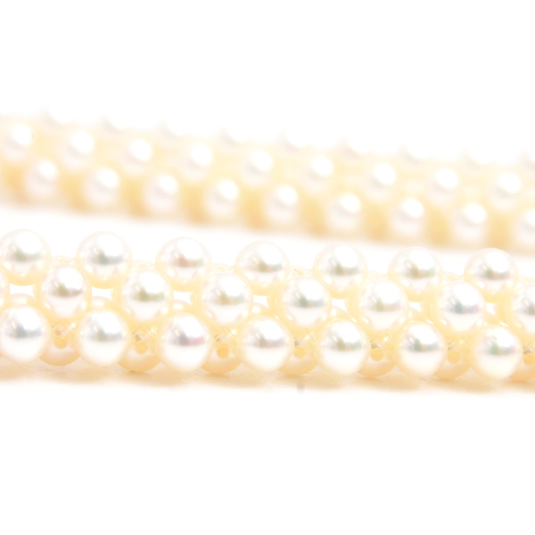 ミキモト ネックレス レディース ベビーパール チョーカー ネックレス 3.3mm～3.7mm珠 イエローゴールド MIKIMOTO K18 中古