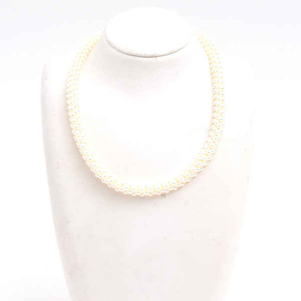 ミキモト ネックレス レディース ベビーパール チョーカー ネックレス 3.3mm～3.7mm珠 イエローゴールド MIKIMOTO K18 中古