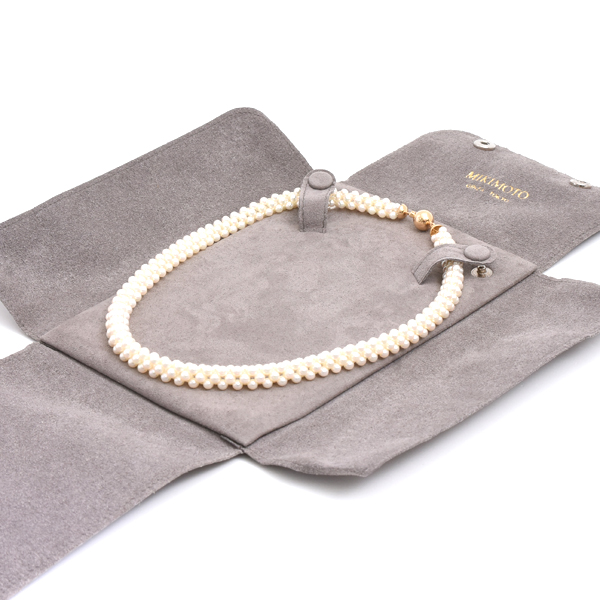 ミキモト ネックレス レディース ベビーパール チョーカー ネックレス 3.3mm～3.7mm珠 イエローゴールド MIKIMOTO K18 中古