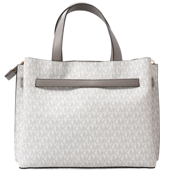 マイケルコース バッグ レディース エミリア サッチェル ラージ MKシグネチャー グレー×ホワイト MICHAEL KORS 35F0GU5S3B 中古