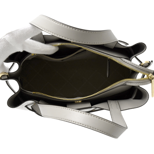 マイケルコース バッグ レディース エミリア サッチェル ラージ MKシグネチャー グレー×ホワイト MICHAEL KORS 35F0GU5S3B 中古