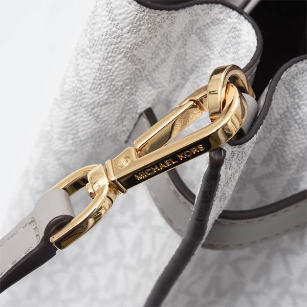 マイケルコース バッグ レディース エミリア サッチェル ラージ MKシグネチャー グレー×ホワイト MICHAEL KORS 35F0GU5S3B 中古